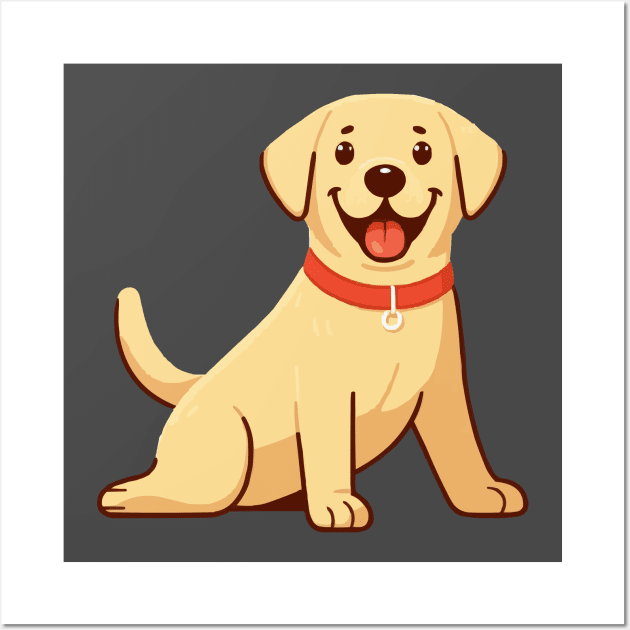 Dinky Yellow Labrador Retriever Wall Art by fikriamrullah